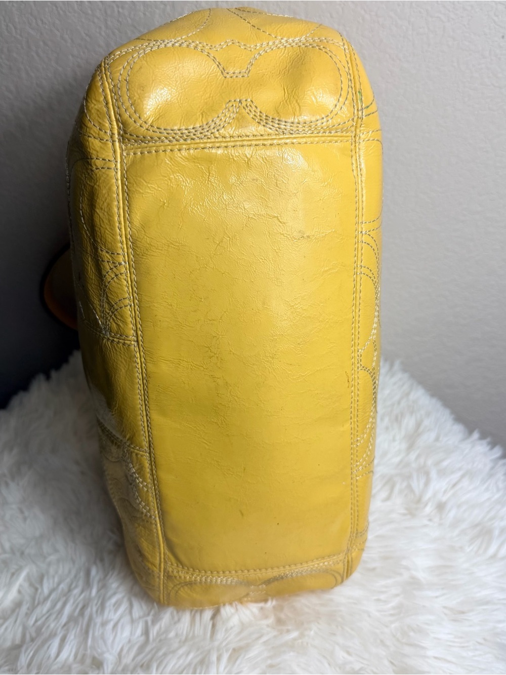 Coach Yellow Patent Leather Shoulder Bag w/Dustbag - Picture 5 of 14
